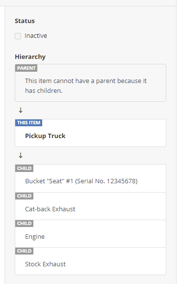 BlueFolder Equipment Hierarchy